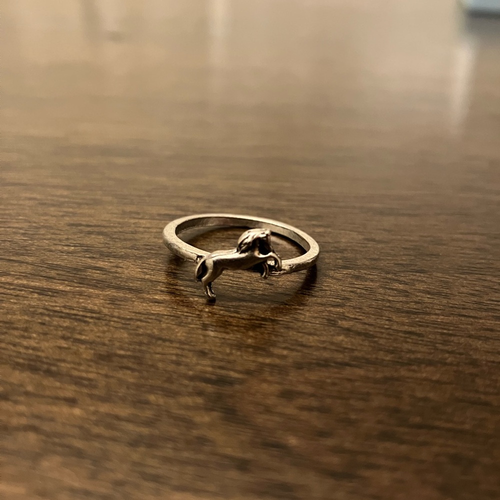 Silver Rearing Horse Ring